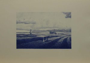 Modrá procházka, 2009, 35,5×50,cm, Litografie Náklad 13