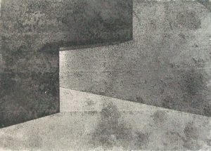 Průchod, 2009, uhel na papíře, 17,5×23,5cm