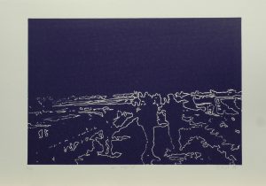Na mostě, 2010, 35x50cm, Linoryt Náklad 4