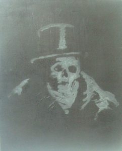 Autoportrét v roce 2100, 2011, pigment a akryl na plátně, 49,5x40cm
