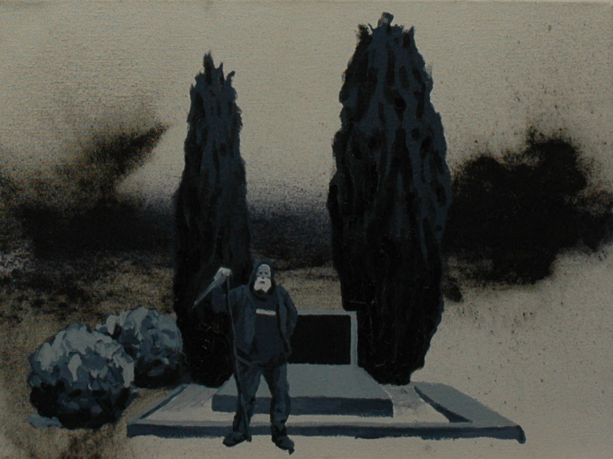 Múza smrti, 2013, olej a pigment na plátně, 30×40 cm