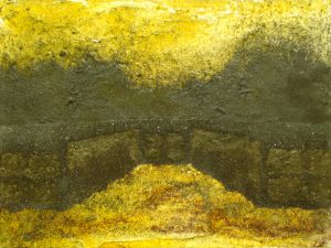 Nádvoří věznice, 2013, uhel, pigmenty a olej na plátně, 30x40cm