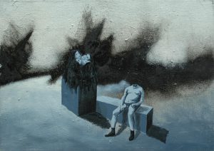 Pán bez hlavy, 2013, olej, pigmenty a akryl na plátně, 50x70cm