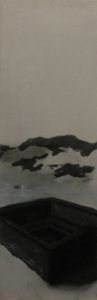 Podzemní vězení, 2013, uhel, pigmenty a akryl na plátně, 60x20cm
