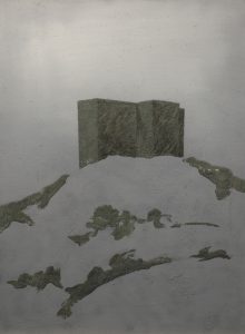 Vězení na kopci, 2013, uhel, pigmenty a akryl na plátně, 80x60cm