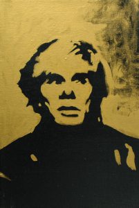 Andy Warhol, 2015, bronz a akryl na plátně, 30x20cm